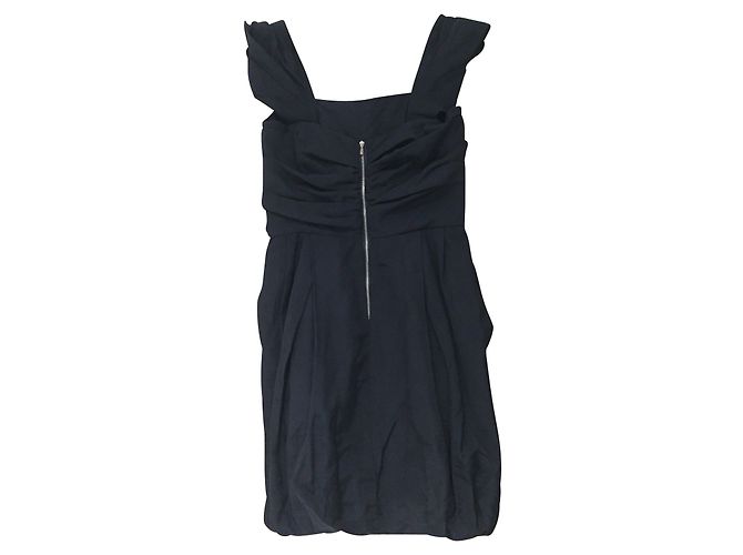 Vestido drapeado de seda y algodón negro 3.1 Phillip Lim - vista 2