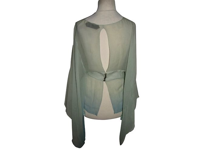 Túnica de gasa de seda Jenny Packham verde turquesa - vista 2