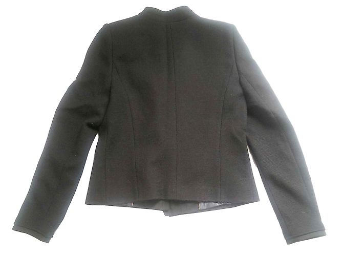 Gerard Darel Jacke aus Wolle und Baumwolle Schwarz - Ansicht 2