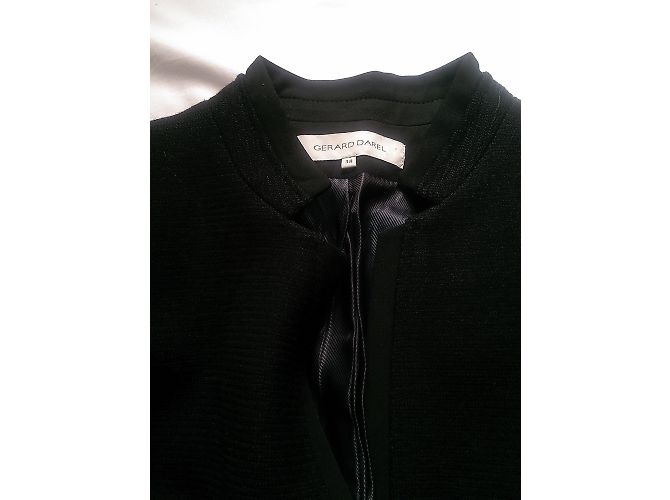 Gerard Darel Jacke aus Wolle und Baumwolle Schwarz - Ansicht 3