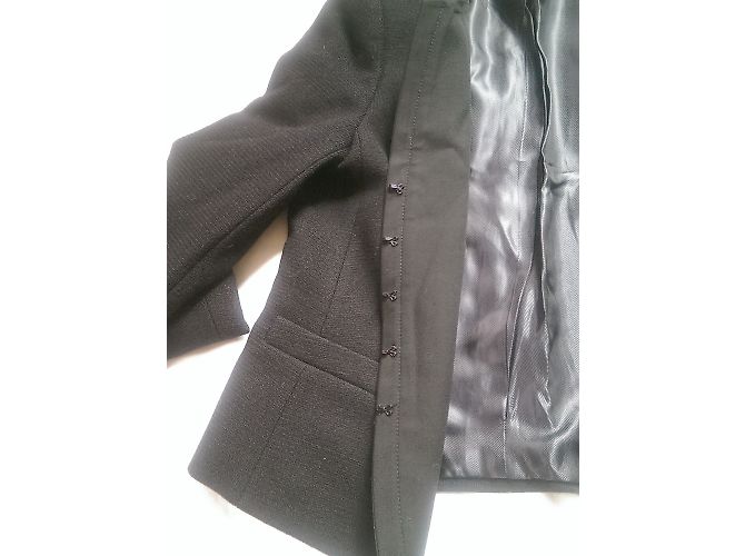 Gerard Darel Jacke aus Wolle und Baumwolle Schwarz - Ansicht 5