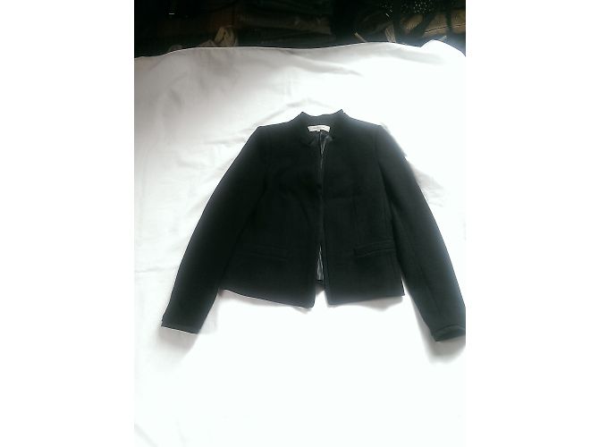 Gerard Darel Jacke aus Wolle und Baumwolle Schwarz - Ansicht 7