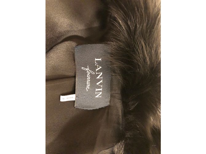 Chaqueta Lanvin de piel negra con bordado de gemas Negro - vista 3