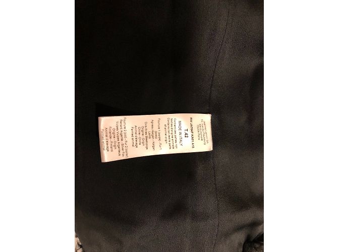 Chaqueta Lanvin de piel negra con bordado de gemas Negro - vista 4