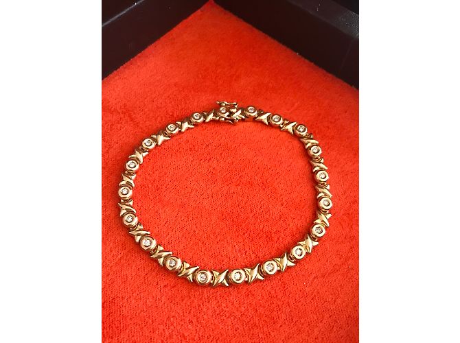 Autre Marque Bracciale linea di diamanti in oro giallo D'oro - vista 2