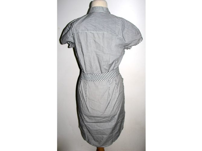 Diane Von Furstenberg Falk Hemdkleid aus Baumwolle weiß grau - Ansicht 3
