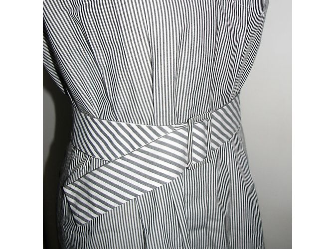 Diane Von Furstenberg Falk Hemdkleid aus Baumwolle weiß grau - Ansicht 4