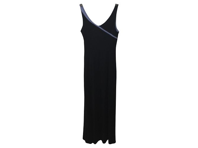 Abito lungo nero e azzurro Bcbg Max Azria Blu - vista 2