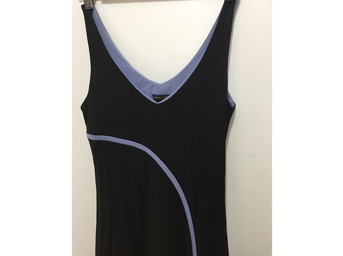 Abito lungo nero e azzurro Bcbg Max Azria Blu - vista 3