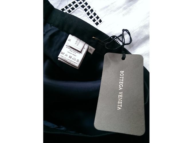 Falda recta de lana negra Bottega Veneta Negro - vista 3