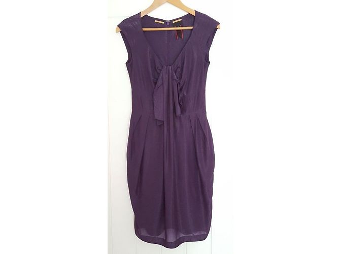 Paul Smith Black lila Kleid mit metallischer Schleife - Ansicht 4