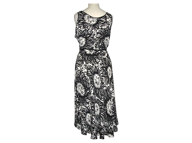 Day Birger & Mikkelsen Wickelkleid aus Seide Schwarz Weiß - Ansicht 3