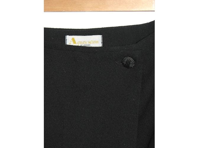 Falda de envolvente de lana negra Aquascutum Negro - vista 3