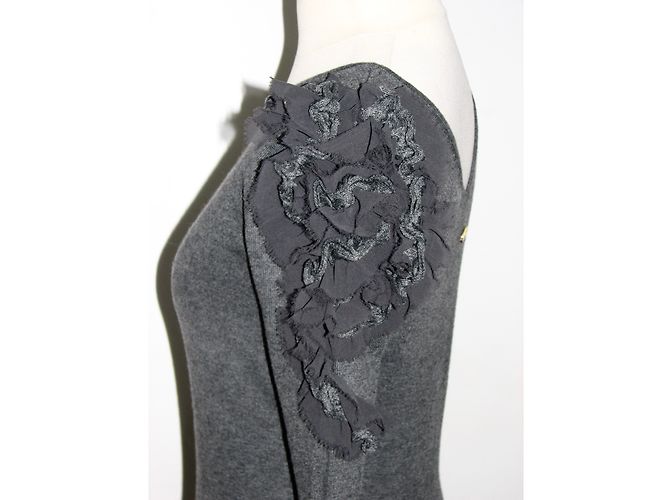 Vestido Escada de punto de seda y algodón gris - vista 3
