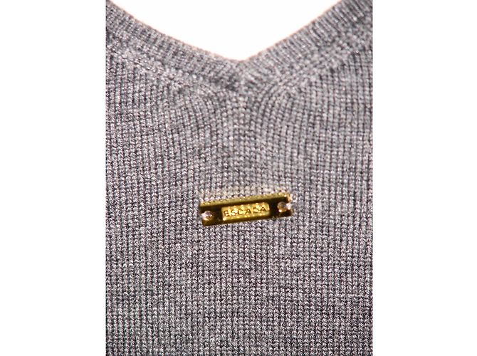 Vestido Escada de punto de seda y algodón gris - vista 4