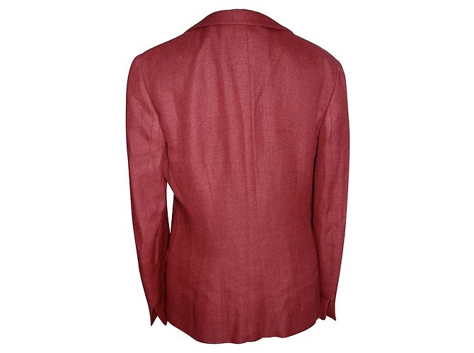 Armani Collezioni Blazer dunkelrot Wolle Leinen Viskose Bordeaux - Ansicht 3