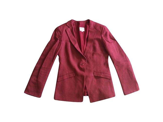 Armani Collezioni Blazer dunkelrot Wolle Leinen Viskose Bordeaux - Ansicht 4
