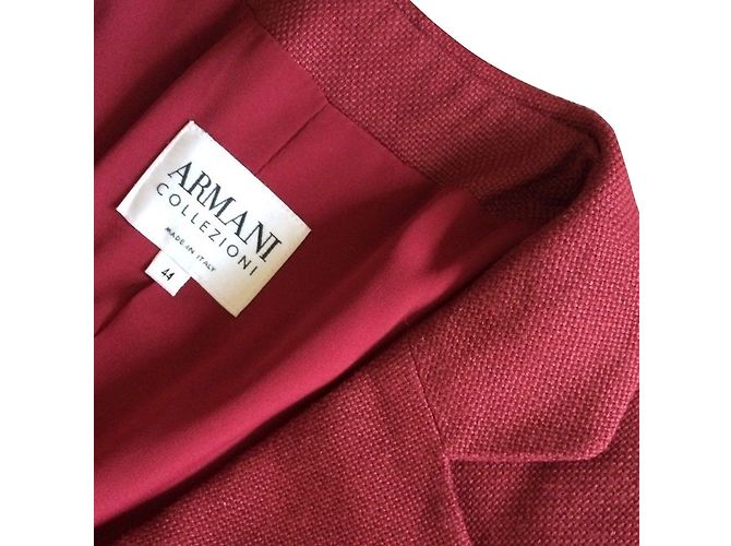 Armani Collezioni Blazer dunkelrot Wolle Leinen Viskose Bordeaux - Ansicht 5