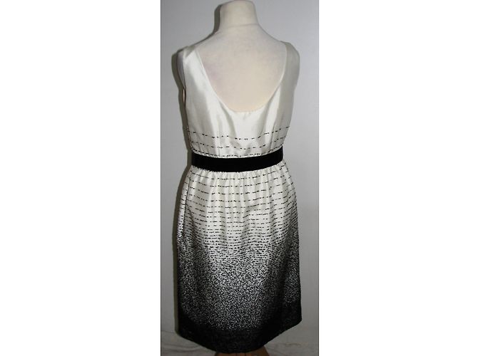 Kate Spade Wollkleid mit Samtschleife Schwarz Weiß - Ansicht 4
