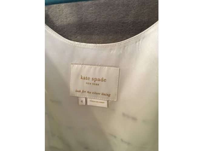 Kate Spade Wollkleid mit Samtschleife Schwarz Weiß - Ansicht 5