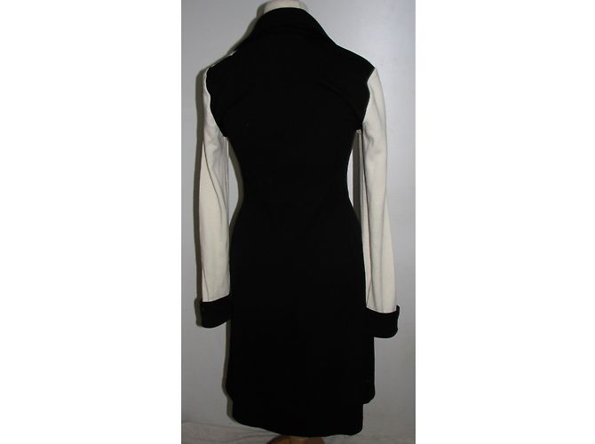 Diane Von Furstenberg Colorblock - Wollhemd mit Dreifach-Front Schwarz Weiß - Ansicht 3