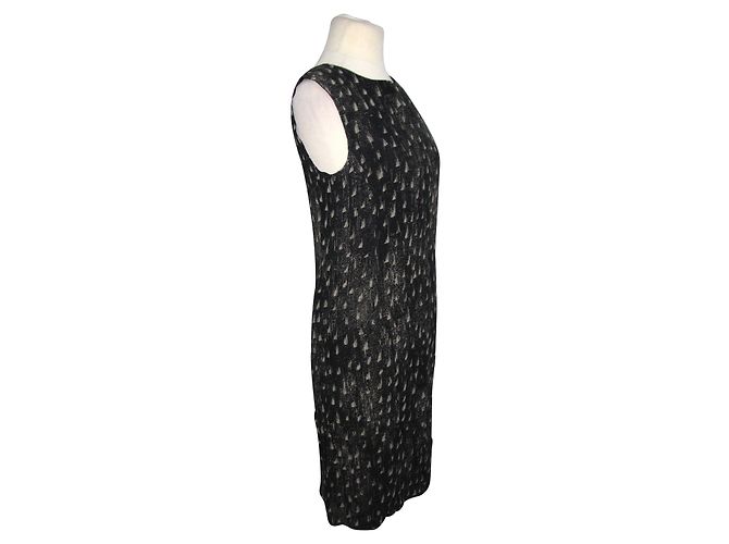 Vestido Max Mara de seda gris oscuro y beige con estampado abstracto Gris antracita - vista 2