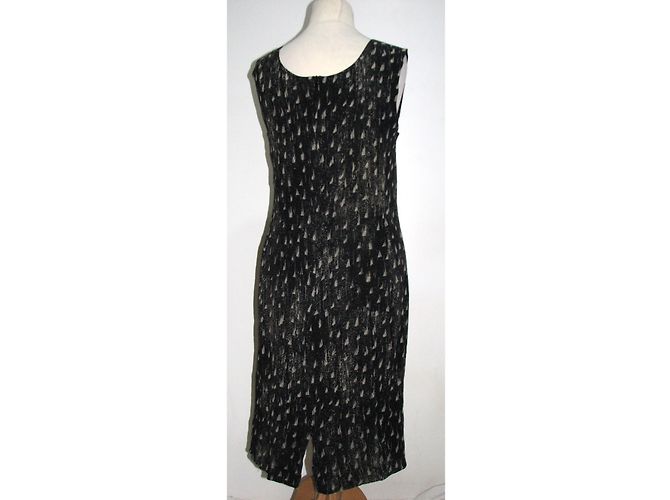 Vestido Max Mara de seda gris oscuro y beige con estampado abstracto Gris antracita - vista 3