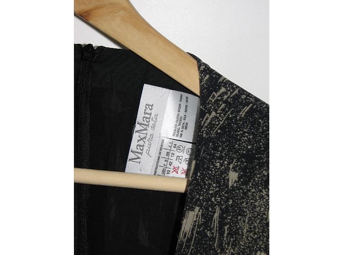 Vestido Max Mara de seda gris oscuro y beige con estampado abstracto Gris antracita - vista 4
