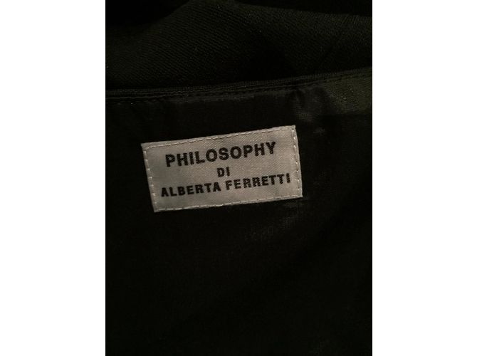 Philosophy Di Alberta Ferretti Ein Kleid aus Seide mit Schultern Schwarz - Ansicht 6