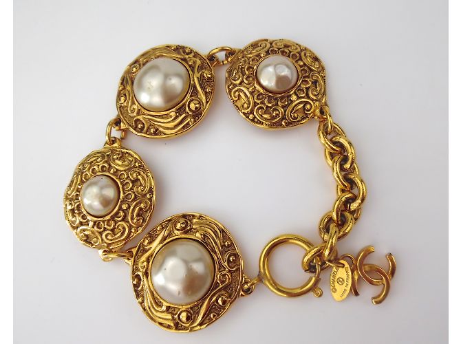 CHANEL Braccialetto a catena con ciondoli COCO D'oro - vista 8