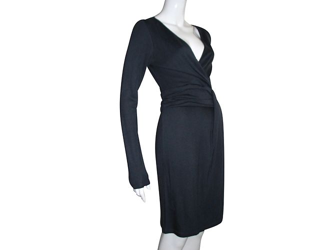Halston Heritage Drapiertes Kleid Dunkelgrau Anthrazitgrau - Ansicht 2