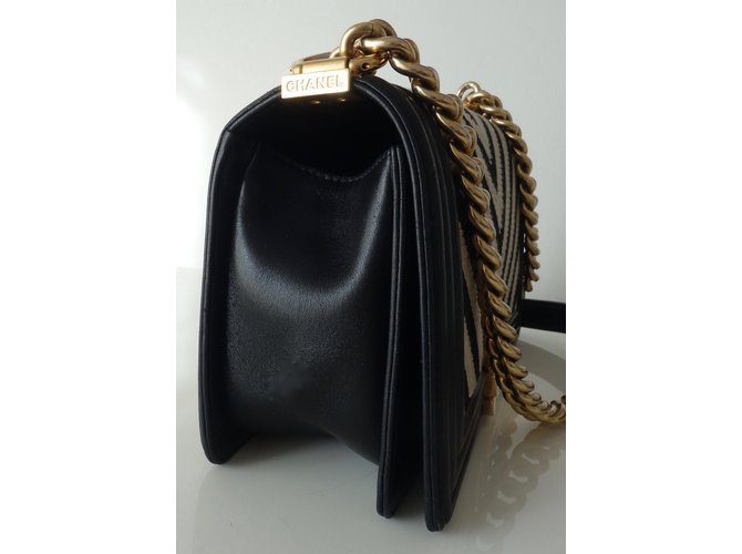 Chanel BOY Negro Beige - vista 13