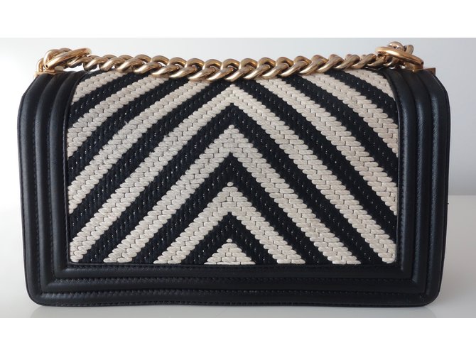 Chanel BOY Negro Beige - vista 3