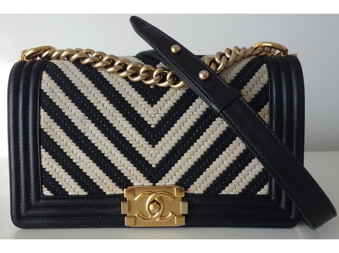Chanel BOY Negro Beige - vista 4