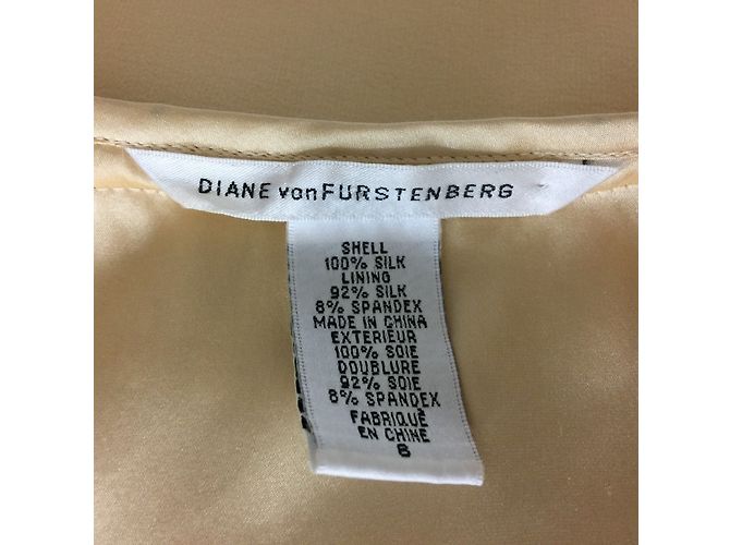 Abito in seta Diane Von Furstenberg Treasa crema e oro D'oro - vista 4
