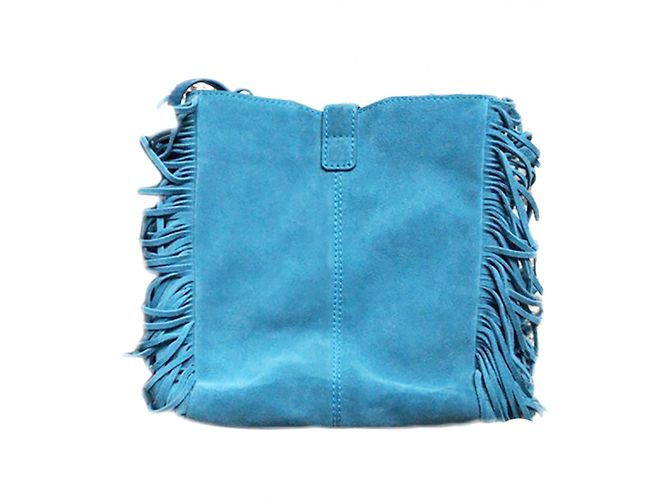 Borsa a tracolla Maje M in pelle turchese Blu - vista 2