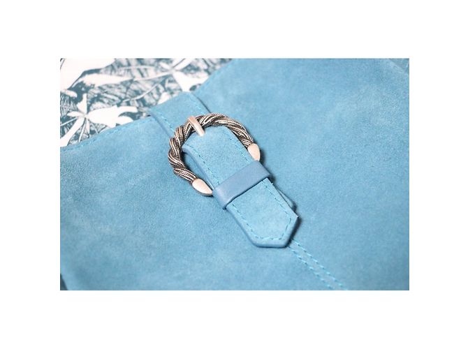 Borsa a tracolla Maje M in pelle turchese Blu - vista 3