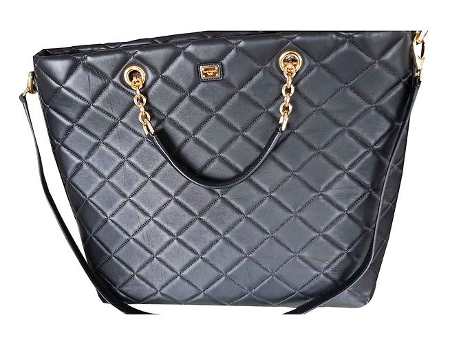 Borsa Dolce & Gabbana in pelle nera e pelle vernice Nero - vista 2
