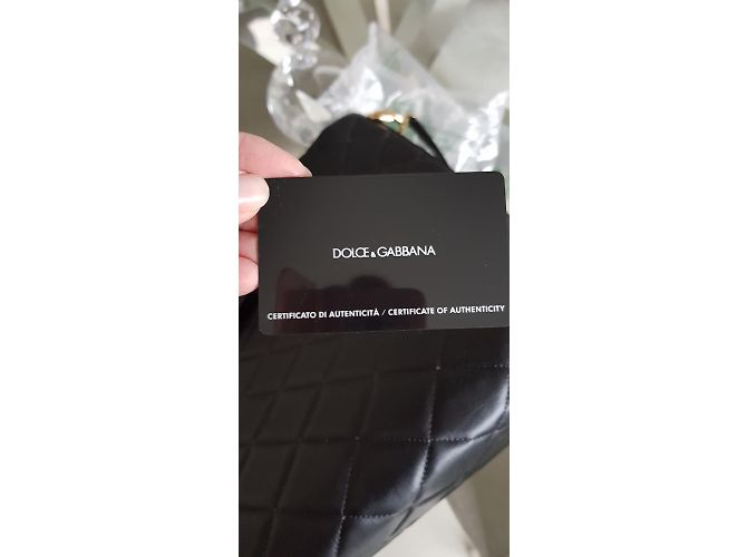 Borsa Dolce & Gabbana in pelle nera e pelle vernice Nero - vista 4