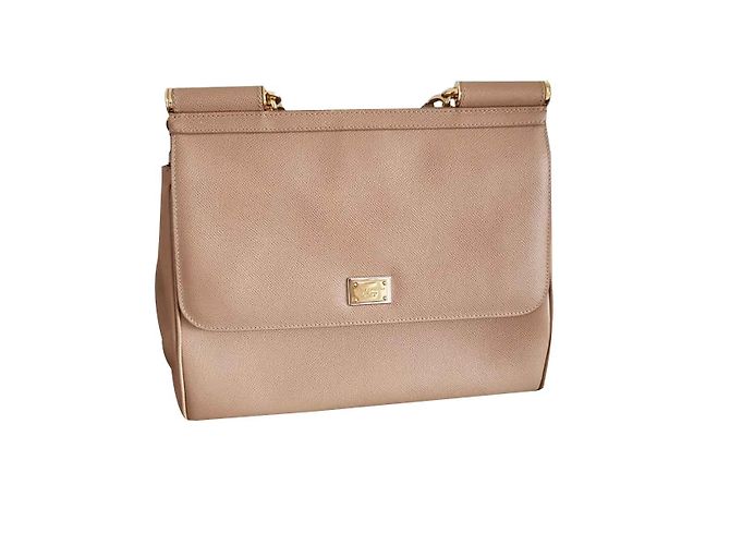 Borsa a mano Dolce & Gabbana in pelle beige - vista 2