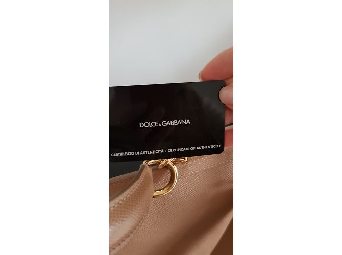Borsa a mano Dolce & Gabbana in pelle beige - vista 5