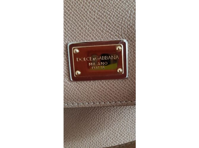 Borsa a mano Dolce & Gabbana in pelle beige - vista 6