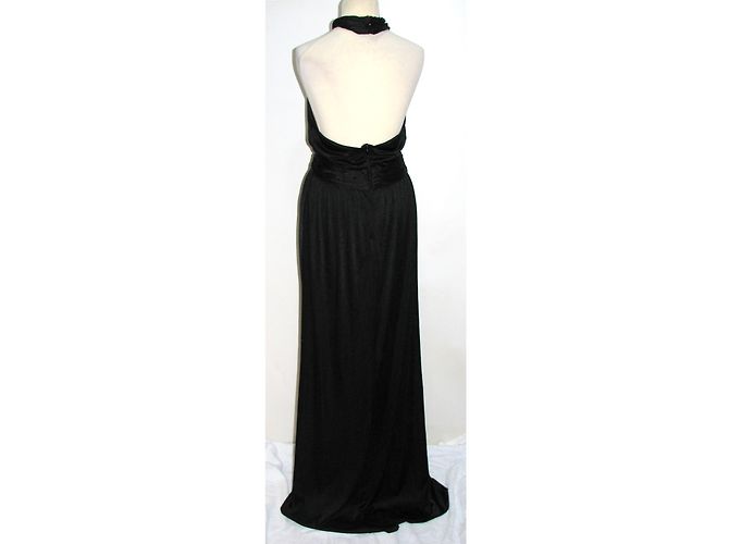 Halston Heritage Twist Neck Abendkleid Schwarz - Ansicht 3