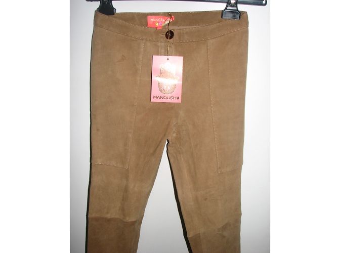 Manoush Suedette Zigarettenhose Beige - Ansicht 3
