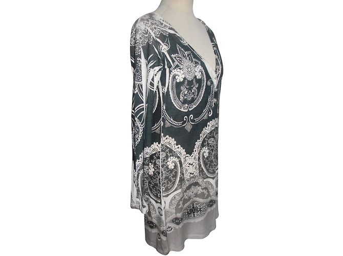 Windsor Kleid Grau mit Strass Blumen Roh - Ansicht 2