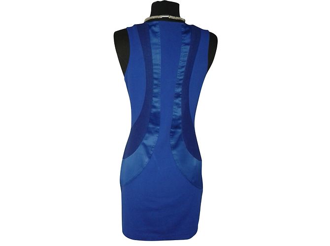 Vestito aderente blu Diane Von Furstenberg in seta e cotone - vista 2