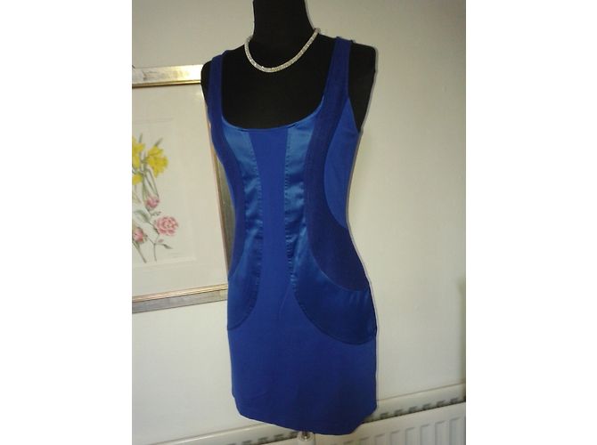 Vestito aderente blu Diane Von Furstenberg in seta e cotone - vista 4