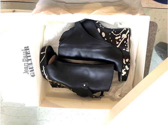 Jean Paul Gaultier Pollock Ankle Boots Black Leather - view 3