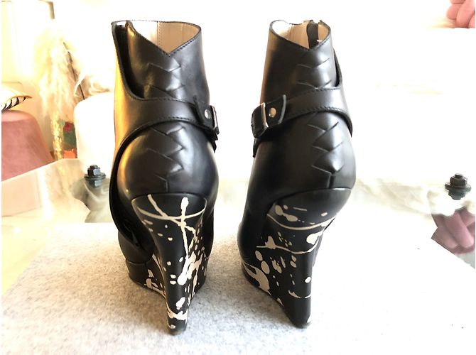 Jean Paul Gaultier Pollock Ankle Boots Black Leather - view 5