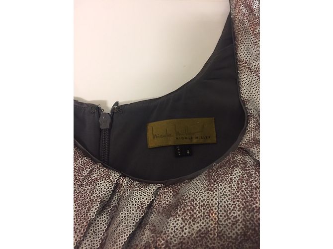 Nicole Miller Kleid mit Pailletten Metallisch - Ansicht 3